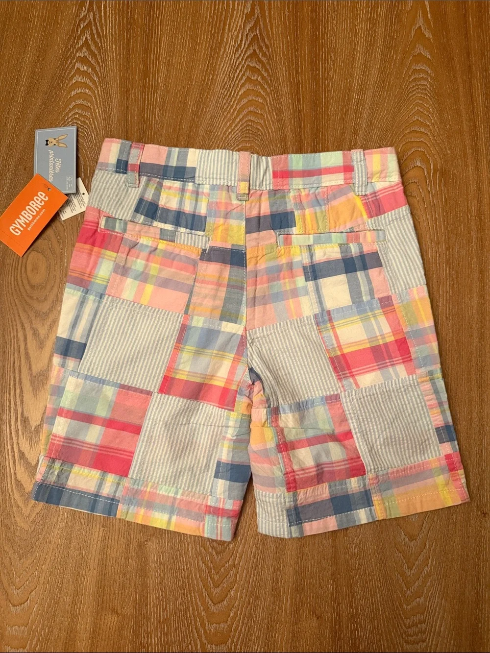 Gymboree Pastel Patchwork Plaid Shorts - Pink, Blue, Yellow